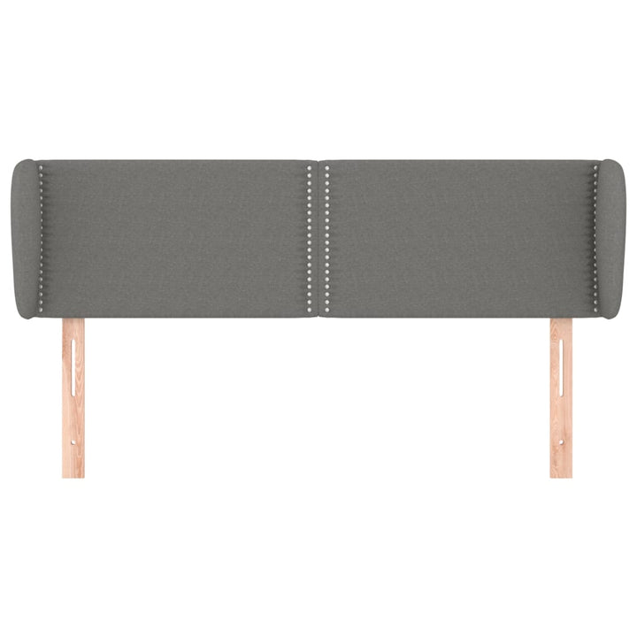 sengegavl med kanter 147x23x78/88 cm stof mørkegrå