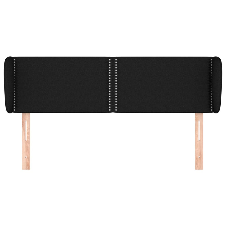 sengegavl med kanter 147x23x78/88 cm stof sort