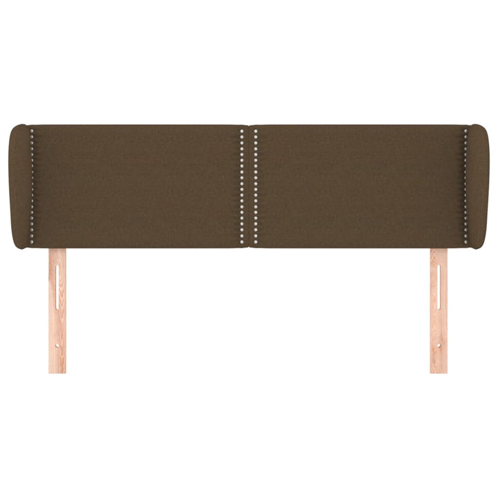 sengegavl med kanter 147x23x78/88 cm stof mørkebrun