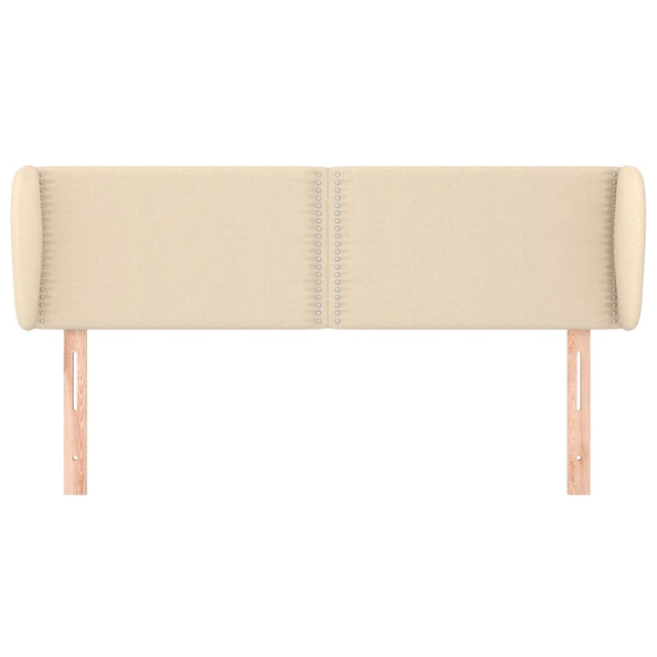 sengegavl med kanter 147x23x78/88 cm stof cremefarvet
