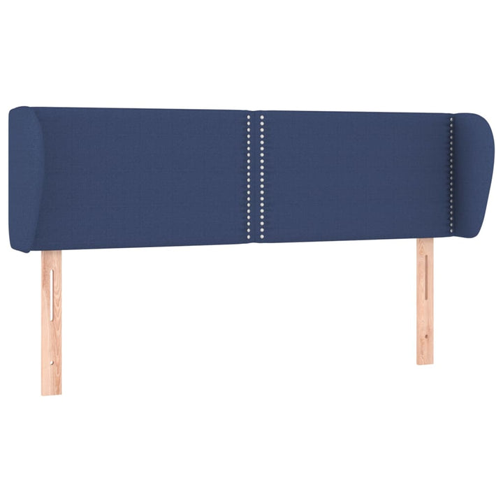 sengegavl med kanter 147x23x78/88 cm stof blå