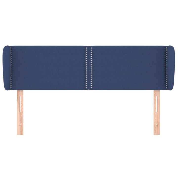 sengegavl med kanter 147x23x78/88 cm stof blå