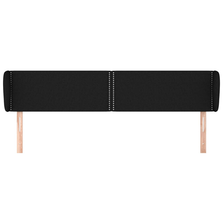 sengegavl med kanter 163x23x78/88 cm stof sort