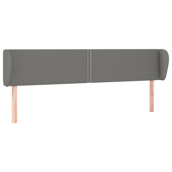 sengegavl med kanter 183x23x78/88 cm stof mørkegrå