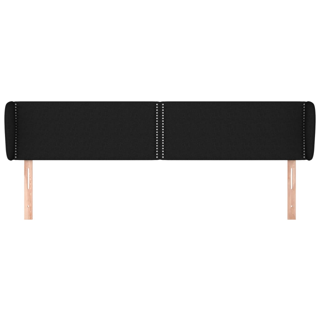 sengegavl med kanter 183x23x78/88 cm stof sort