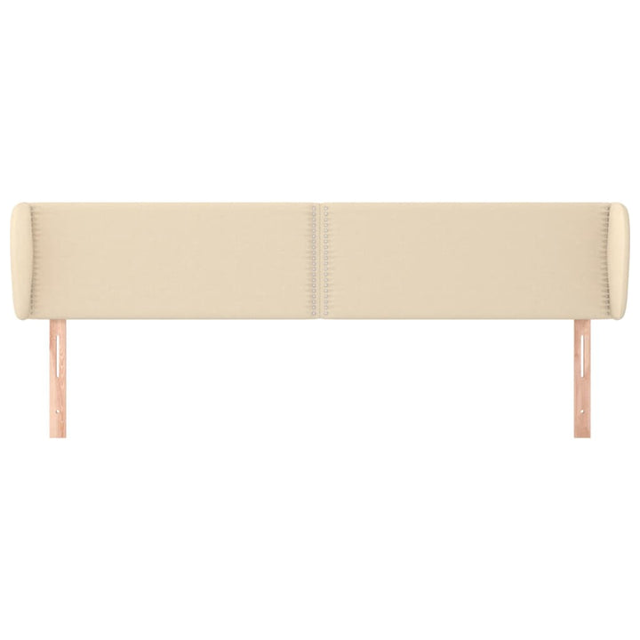 sengegavl med kanter 183x23x78/88 cm stof cremefarvet