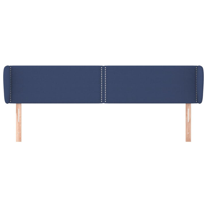 sengegavl med kanter 183x23x78/88 cm stof blå