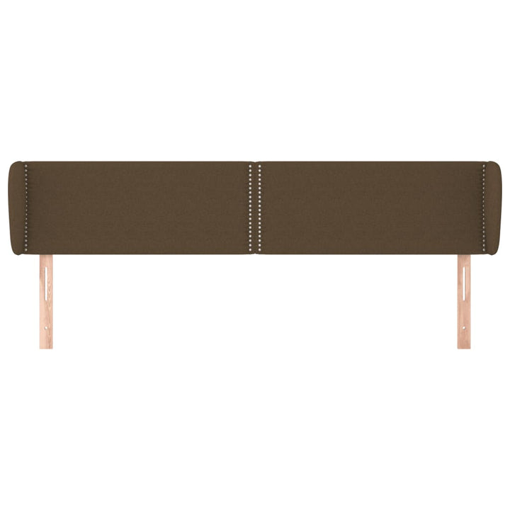 sengegavl med kanter 203x23x78/88 cm stof mørkebrun