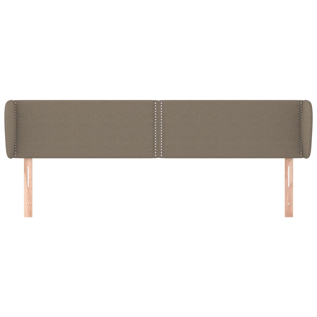 sengegavl med kanter 203x23x78/88 cm stof gråbrun