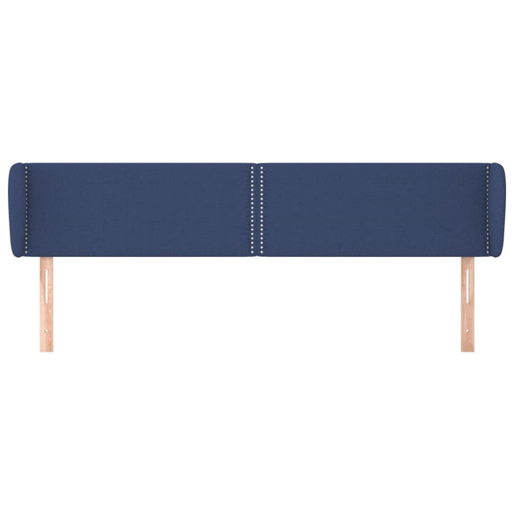 sengegavl med kanter 203x23x78/88 cm stof blå