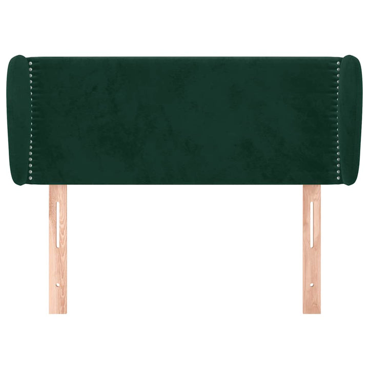 sengegavl med kanter 83x23x78/88 cm fløjl mørkegrøn