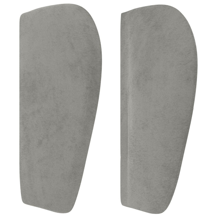sengegavl med kanter 93x23x78/128 cm fløjl lysegrå