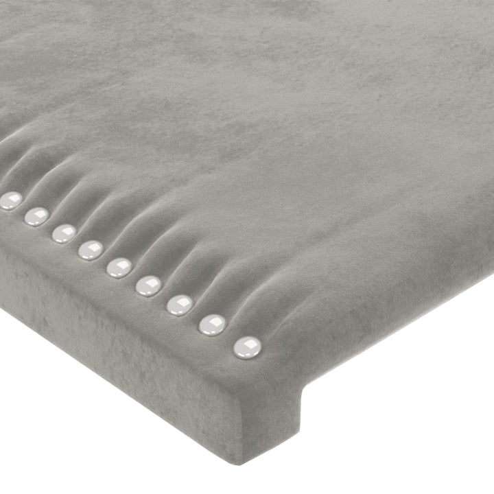 sengegavl med kanter 93x23x78/128 cm fløjl lysegrå