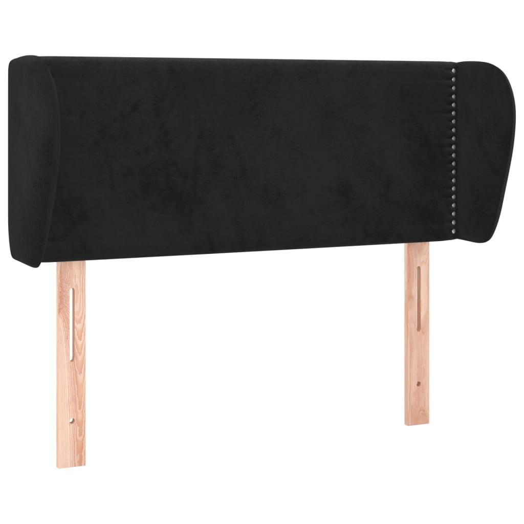 sengegavl med kanter 93x23x78/88 cm fløjl sort
