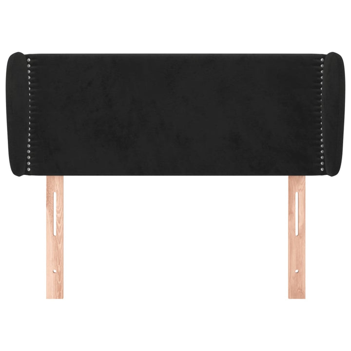 sengegavl med kanter 93x23x78/88 cm fløjl sort