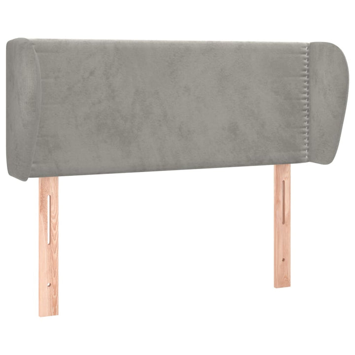 sengegavl med kanter 103x23x78/88cm fløjl lysegrå