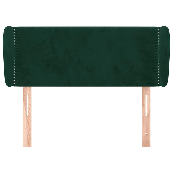 sengegavl med kanter 103x23x78/88 cm fløjl mørkegrøn