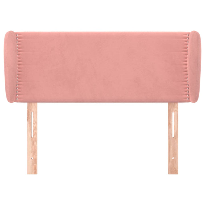 sengegavl med kanter 103x23x78/88 cm fløjl lyserød