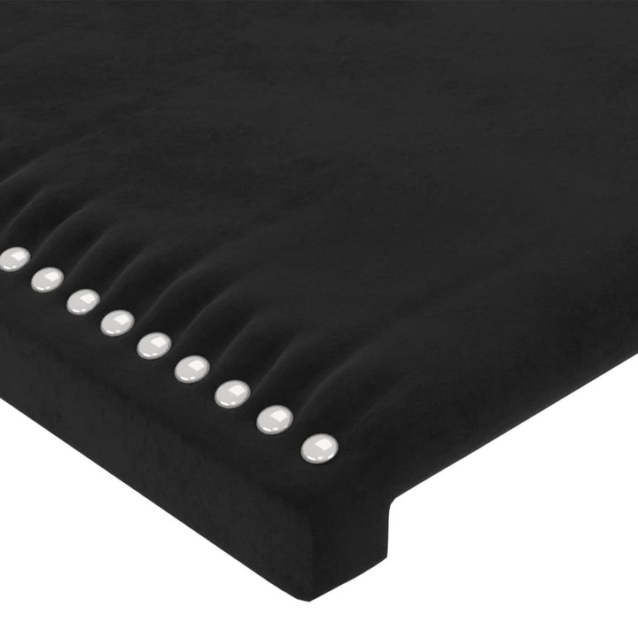 sengegavl med kanter 147x23x78/88 cm fløjl sort