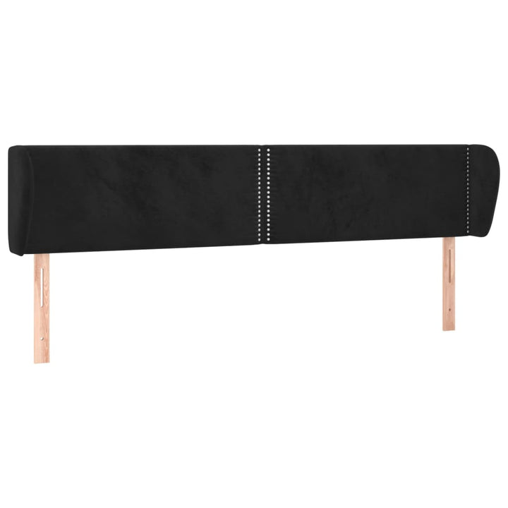 sengegavl med kanter 163x23x78/88 cm fløjl sort
