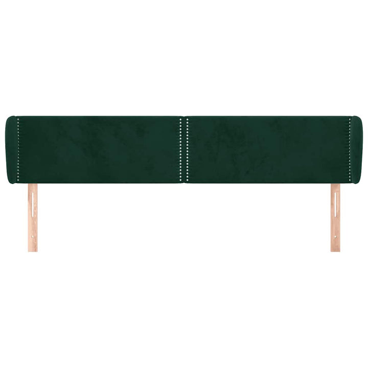 sengegavl med kanter 183x23x78/88 cm fløjl mørkegrøn