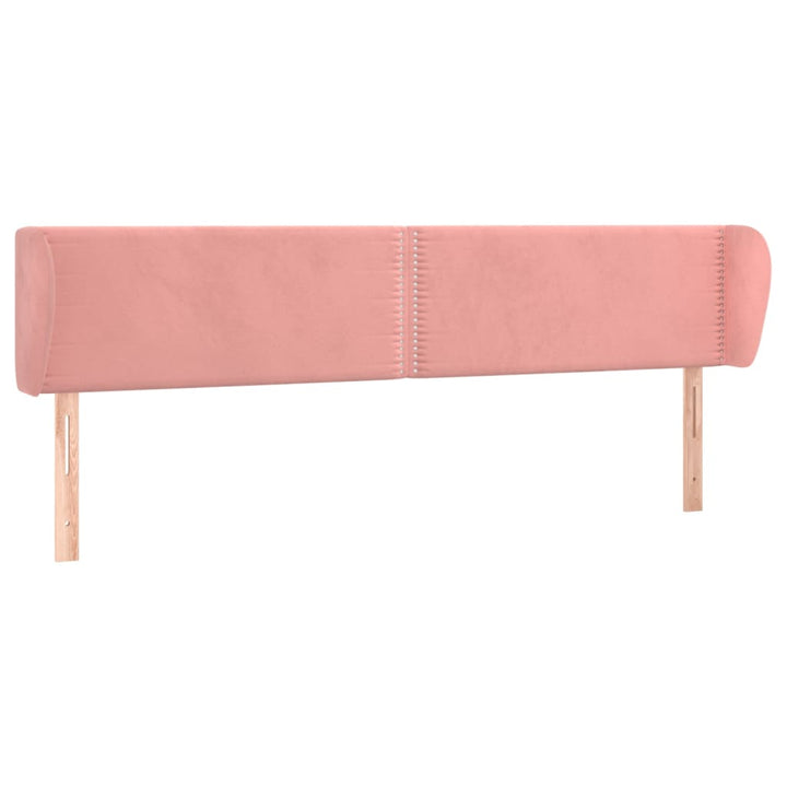 sengegavl med kanter 183x23x78/88 cm fløjl lyserød