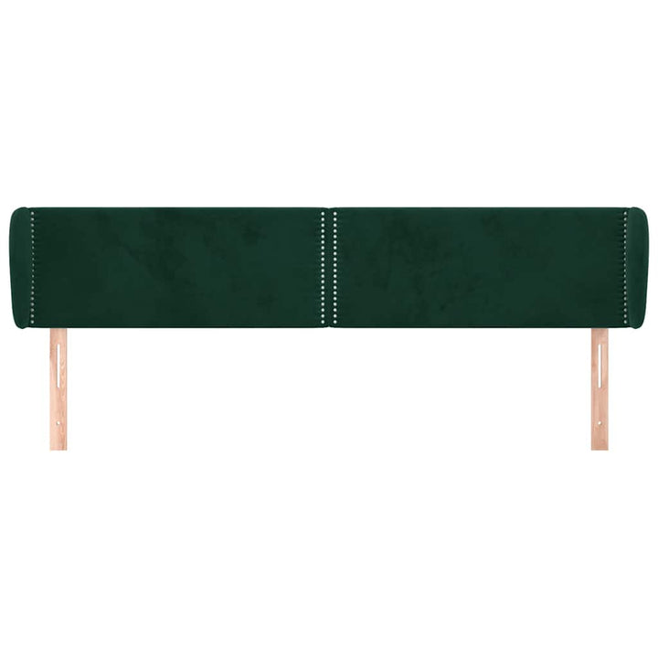 sengegavl med kanter 203x23x78/88 cm fløjl mørkegrøn
