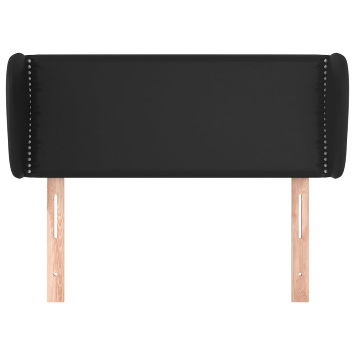 sengegavl med kanter 93x23x78/88 cm kunstlæder sort