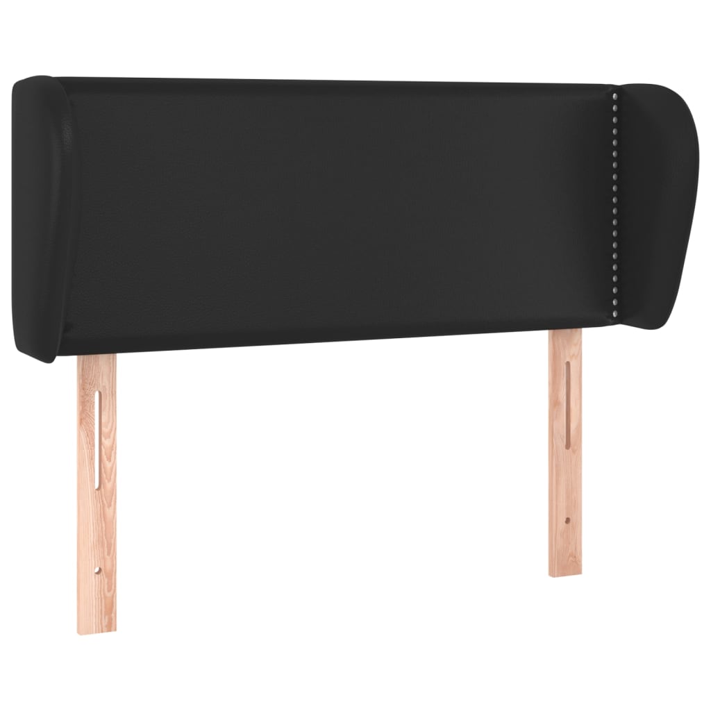 sengegavl med kanter 103x23x78/88 cm kunstlæder sort