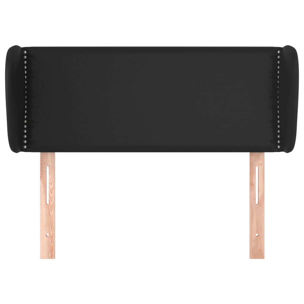 sengegavl med kanter 103x23x78/88 cm kunstlæder sort