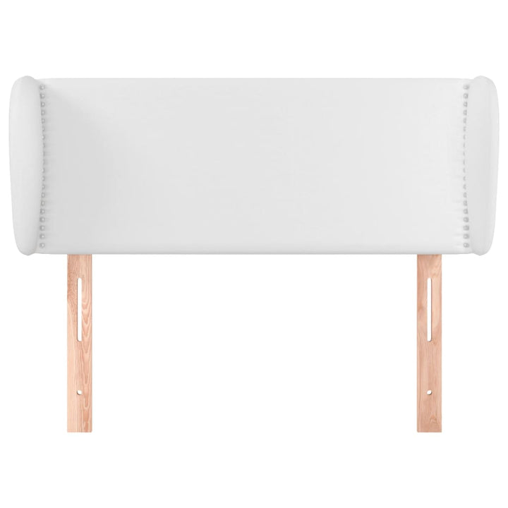 sengegavl med kanter 103x23x78/88 cm kunstlæder hvid