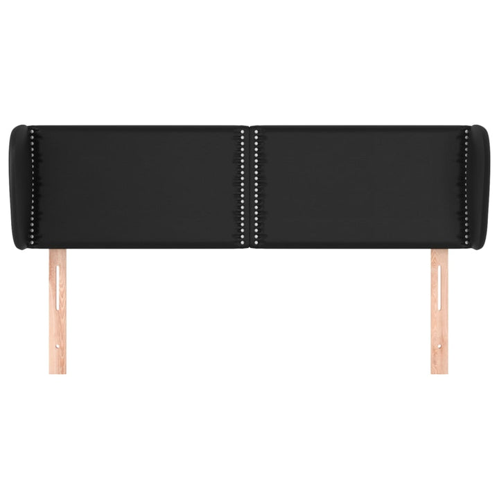 sengegavl med kanter 147x23x78/88 cm kunstlæder sort