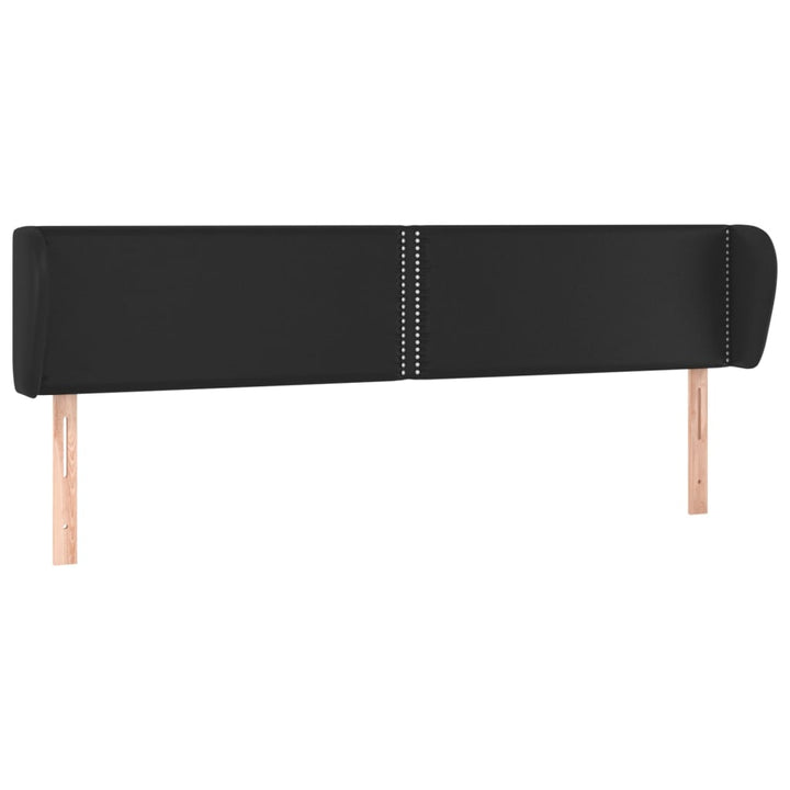sengegavl med kanter 183x23x78/88 cm kunstlæder sort