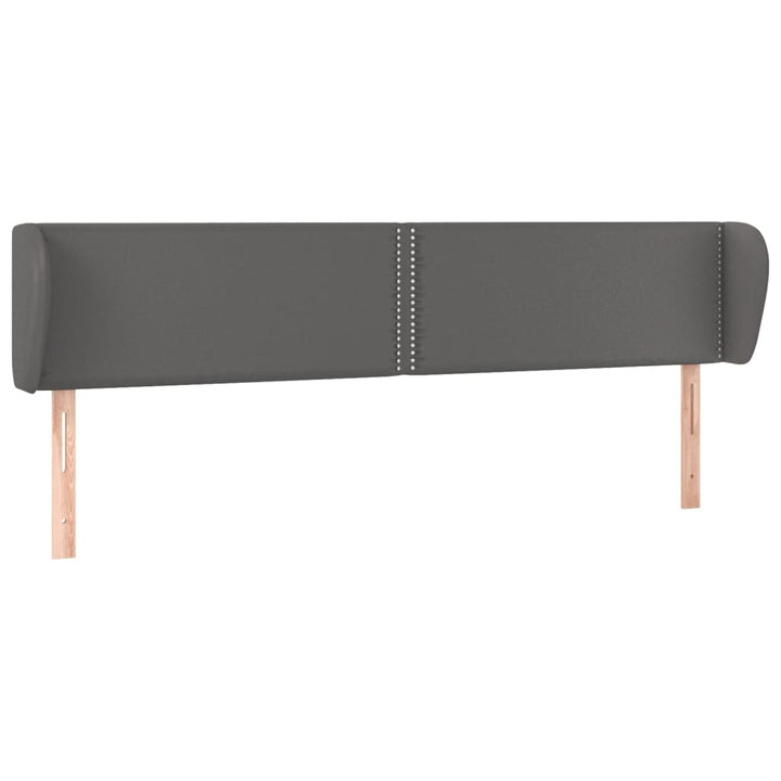 sengegavl med kanter 183x23x78/88 cm kunstlæder grå