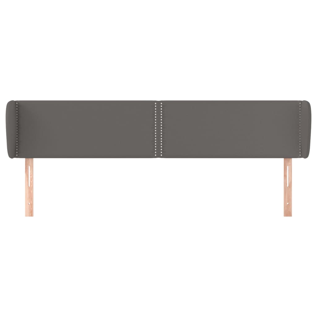 sengegavl med kanter 183x23x78/88 cm kunstlæder grå