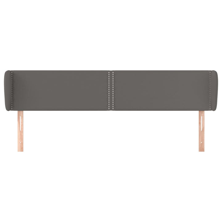 sengegavl med kanter 183x23x78/88 cm kunstlæder grå