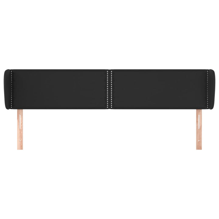 sengegavl med kanter 203x23x78/88 cm kunstlæder sort