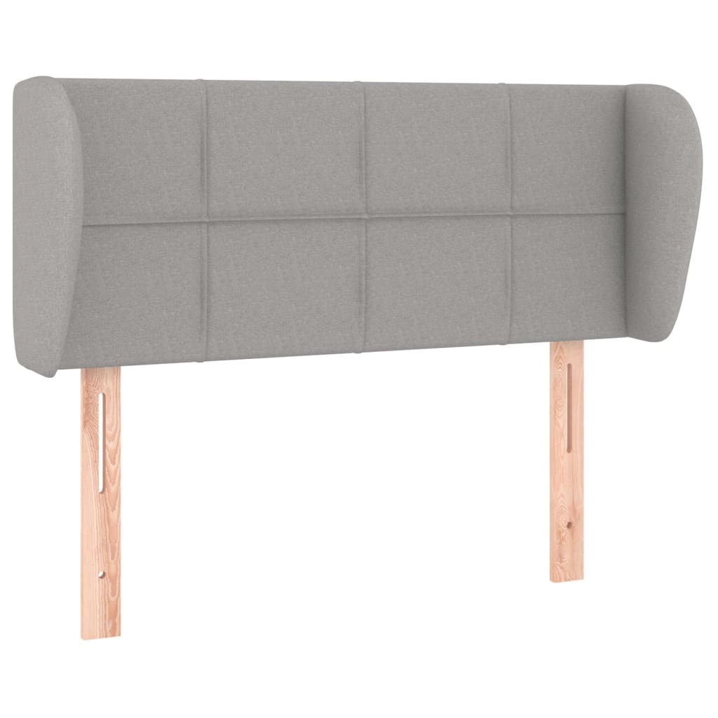 sengegavl med kanter 83x23x78/88 cm stof lysegrå