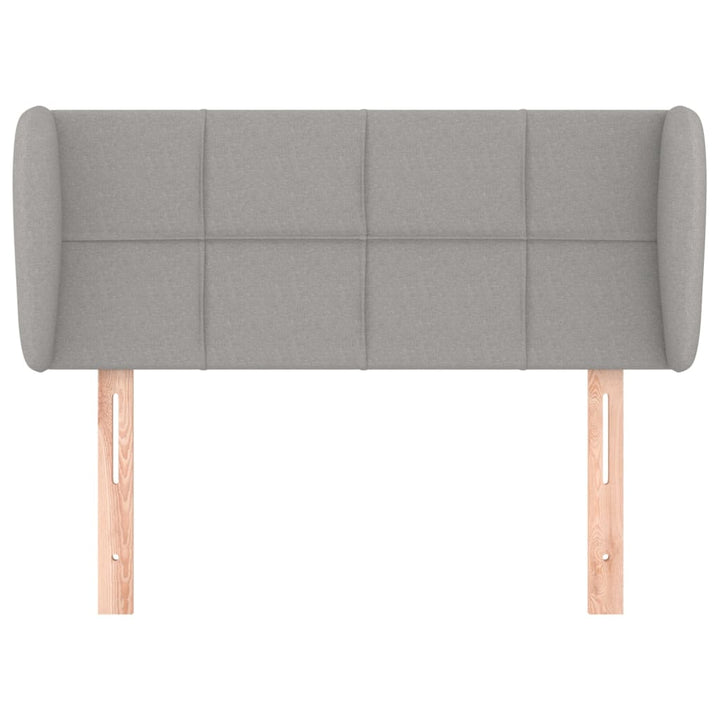sengegavl med kanter 83x23x78/88 cm stof lysegrå