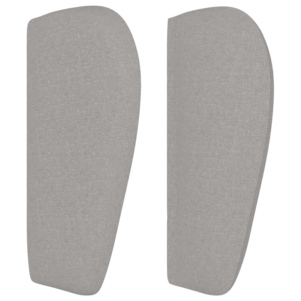 sengegavl med kanter 83x23x78/88 cm stof lysegrå
