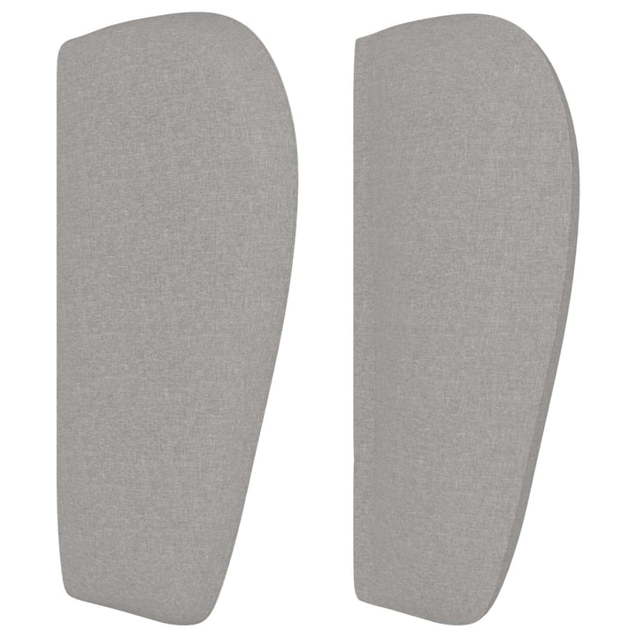 sengegavl med kanter 83x23x78/88 cm stof lysegrå