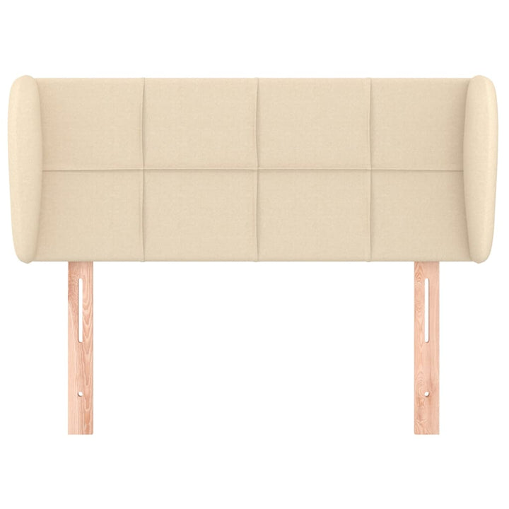 sengegavl med kanter 83x23x78/88 cm stof cremefarvet