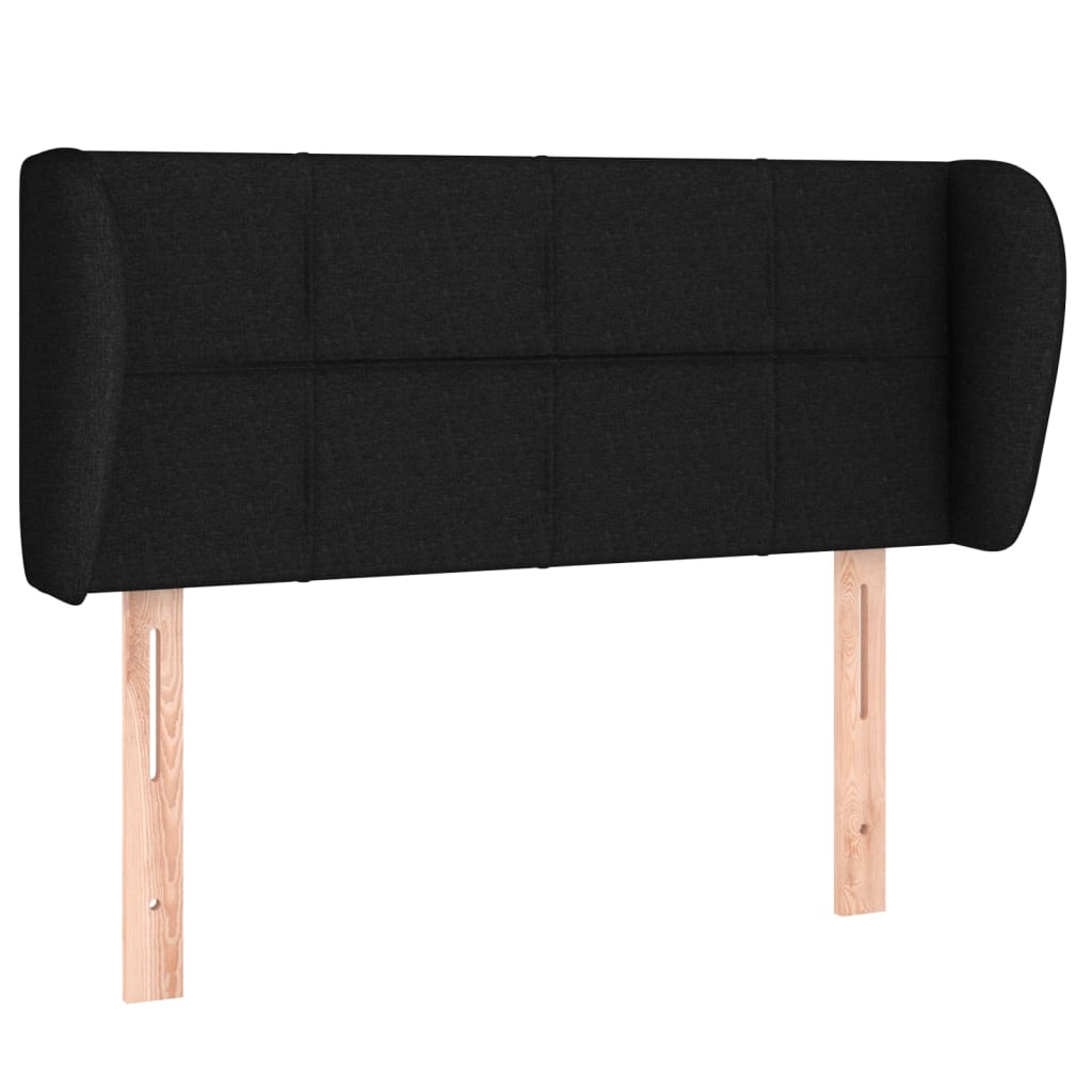 sengegavl med kanter 93x23x78/88 cm stof sort