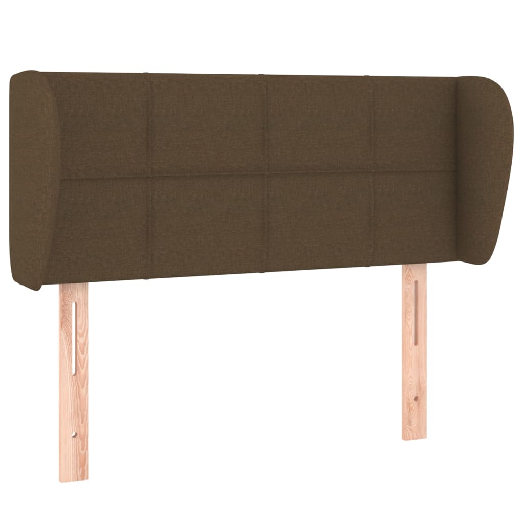 sengegavl med kanter 93x23x78/88 cm stof mørkebrun