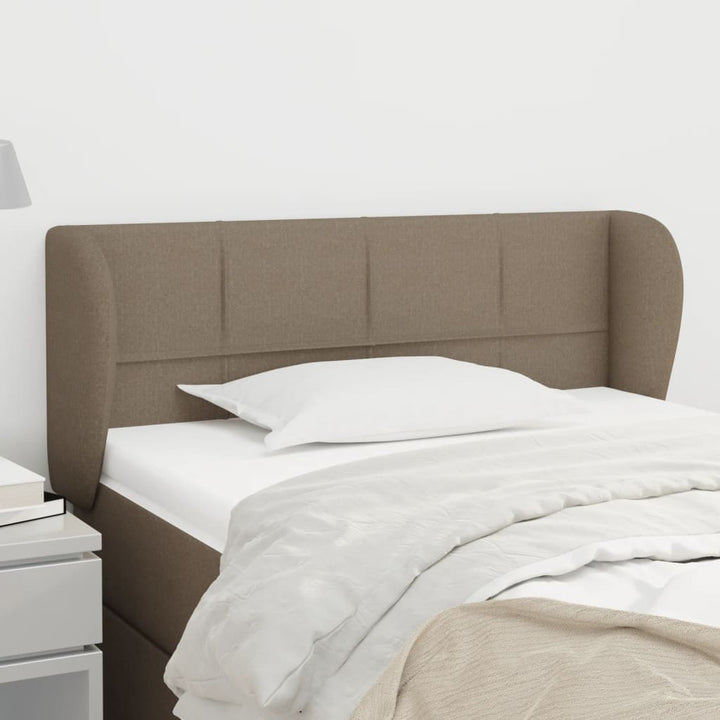 sengegavl med kanter 93x23x78/88 cm stof gråbrun