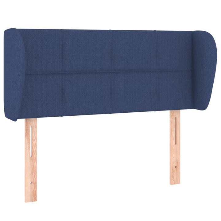 sengegavl med kanter 93x23x78/88 cm stof blå