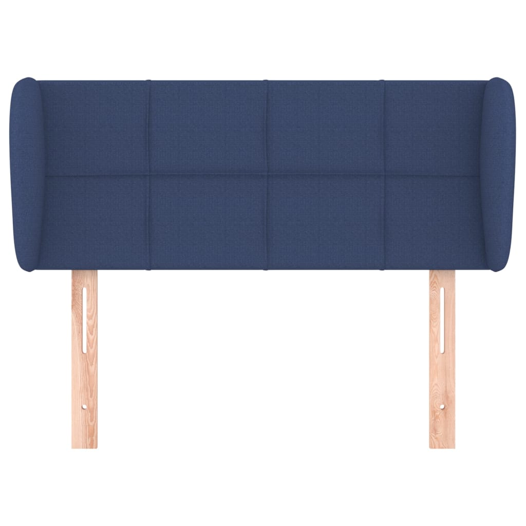 sengegavl med kanter 93x23x78/88 cm stof blå