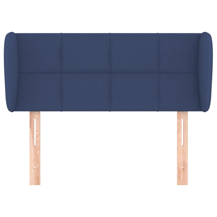 sengegavl med kanter 103x23x78/88 cm stof blå