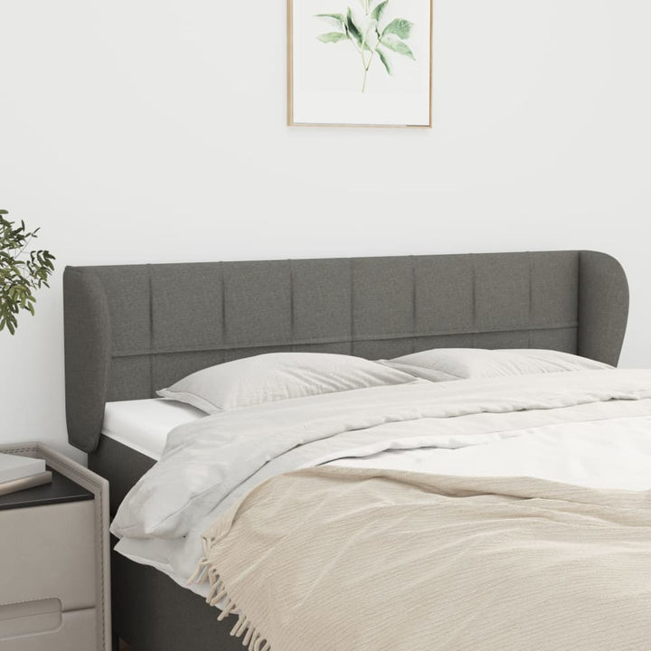 sengegavl med kanter 147x23x78/88 cm stof mørkegrå