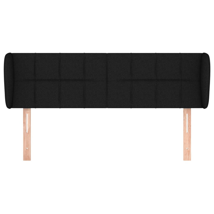 sengegavl med kanter 147x23x78/88 cm stof sort